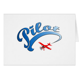 Retro Pilot graphic with Blue Text Cards