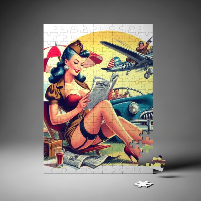 Retro Pilot Pin-up Jigsaw Puzzle (Creator Uploaded)