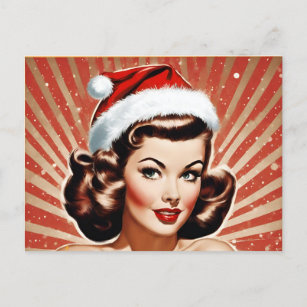 Pin Up Girl Santa Cards & Templates