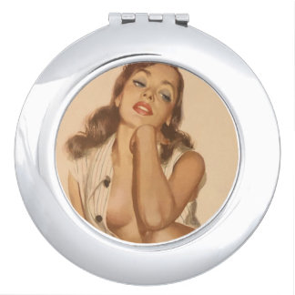 Retro PIN UP GIRL Compact Mirror