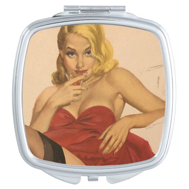 Retro PIN UP GIRL  Compact Mirror (Front)