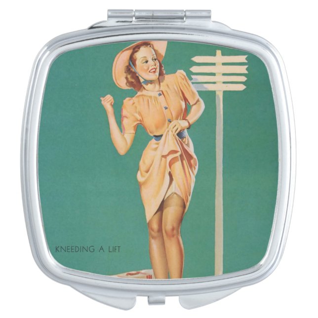 Retro PIN UP GIRL  Compact Mirror (Front)
