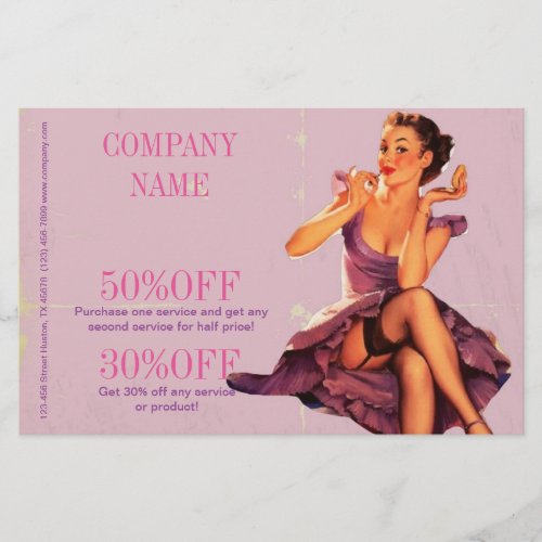 retro pin up Girl Hair Makeup Artist Cosmetologist Flyer