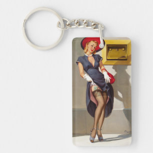 Retro Pin-Up Girl Keychain
