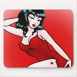 Retro Pin Up Girl Mousepad 50s Pinup Gifts