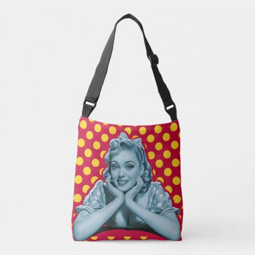 Retro Pin_Up Girl Pop Art Crossbody Bag