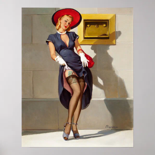 Retro Pin-Up Girl Poster | Zazzle