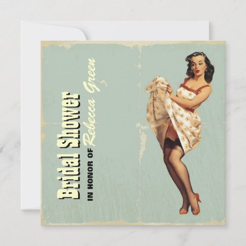 retro pin up girl rockabilly bachelorette party invitation