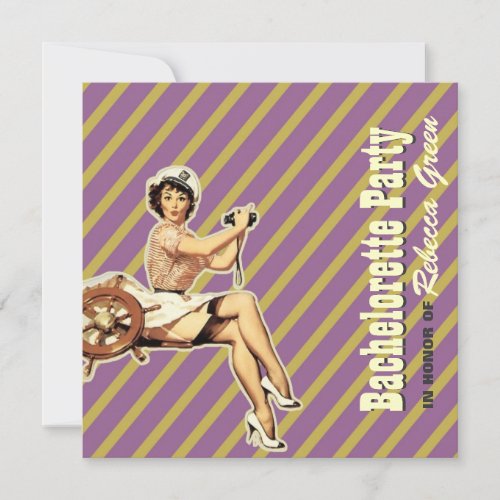 nautical pin up bachelorette party invitation