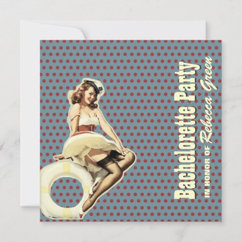 nautical pin up bachelorette party invitation
