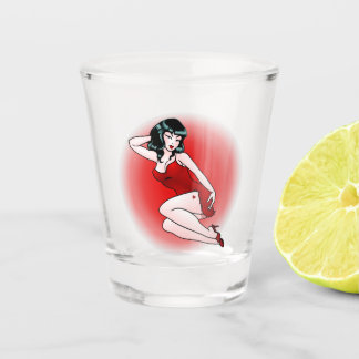 Retro Pin Up Girl Shot Glass Pinup Gifts