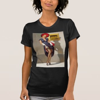 Retro Pin-up Girl T-shirt by PinUpGallery at Zazzle