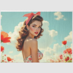 Retro Pin-Up Girl with a Pop-Art Twist Decoupage Tissue Paper