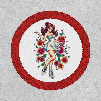Retro PIn-Up Ice Skater Patch