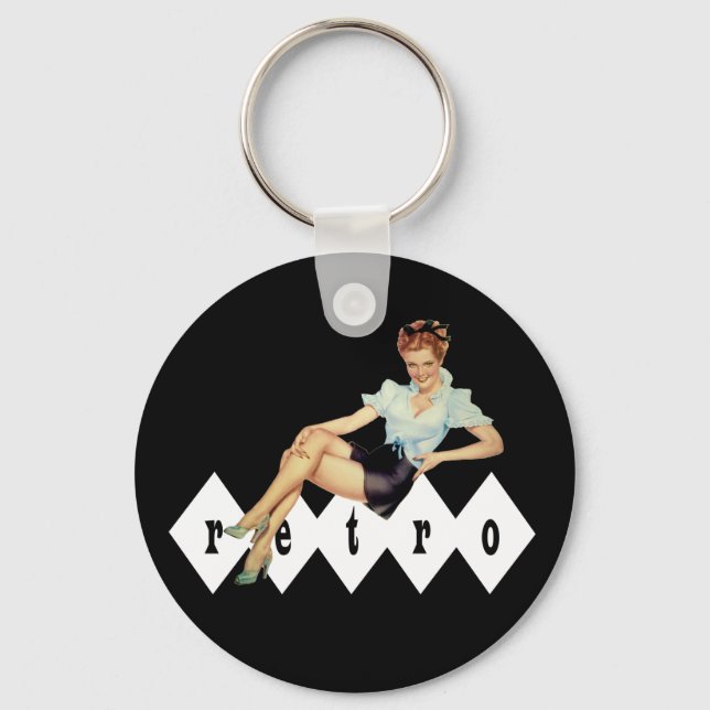 Retro Pin Up Keychain (Front)