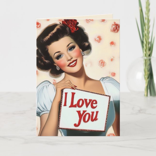 Retro Pin-Up Love Invitation (Front)