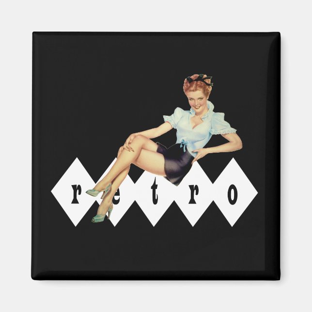 Retro Pin Up Magnet (Front)