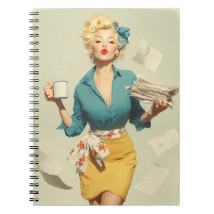 Retro Pin-Up Office Chic Notebook