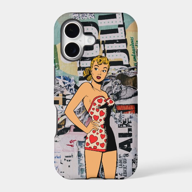Retro Pin-Up Pop Art Street iPhone Case (Back)