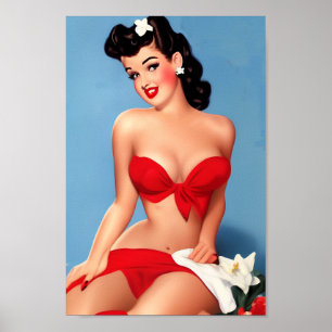 Retro Pin-Up Poster with a Sultry Twist