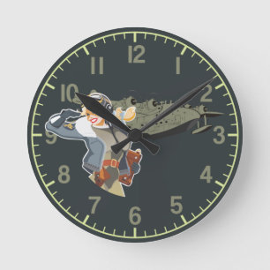 retro pin-up round clock