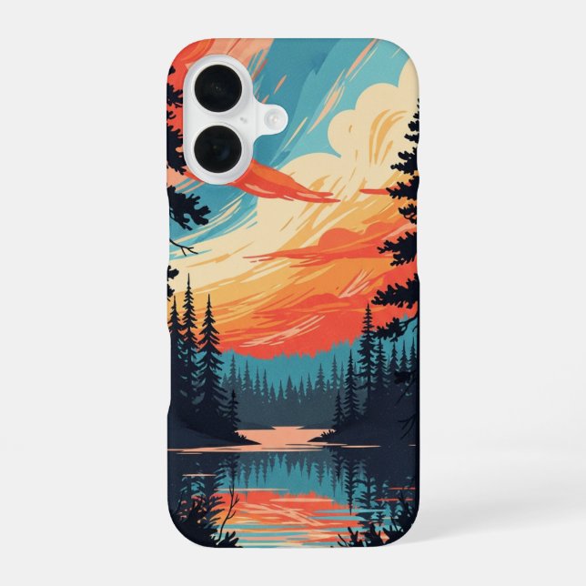 Retro Pine Lake iPhone Case (Back)