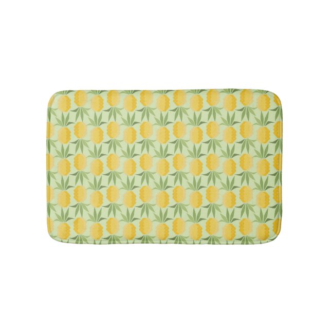 Retro Pineapples Bath Mat (Front)