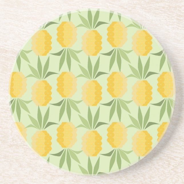 Retro Pineapples Drink Coaster (Front)