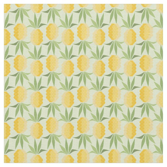 Retro Pineapples Fabric (Close Up)