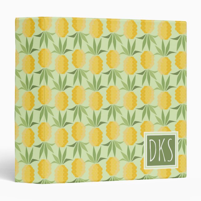 Retro Pineapples | Monogram Binder (Front/Spine)
