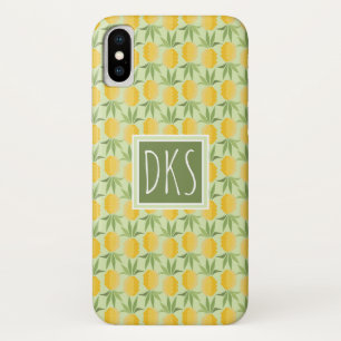 Retro Pineapples Monogram iPhone X Case