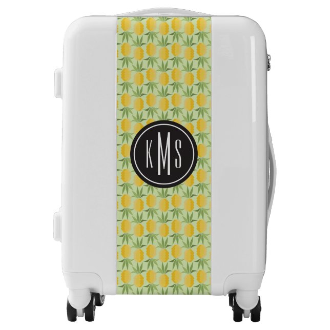 Retro Pineapples | Monogram Luggage (Front)
