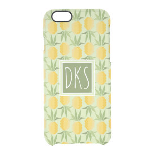 Retro Pineapples   Monogram Clear iPhone 6/6S Case