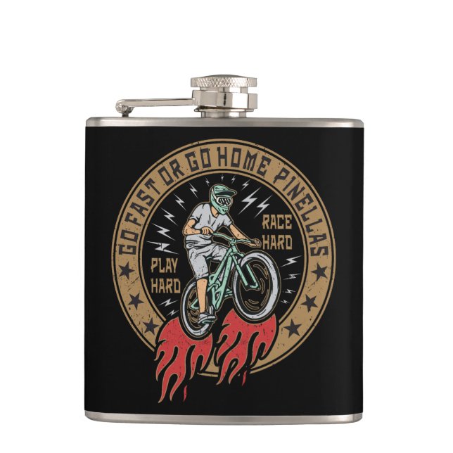 Retro Pinellas Bike Trail Flask (Front)