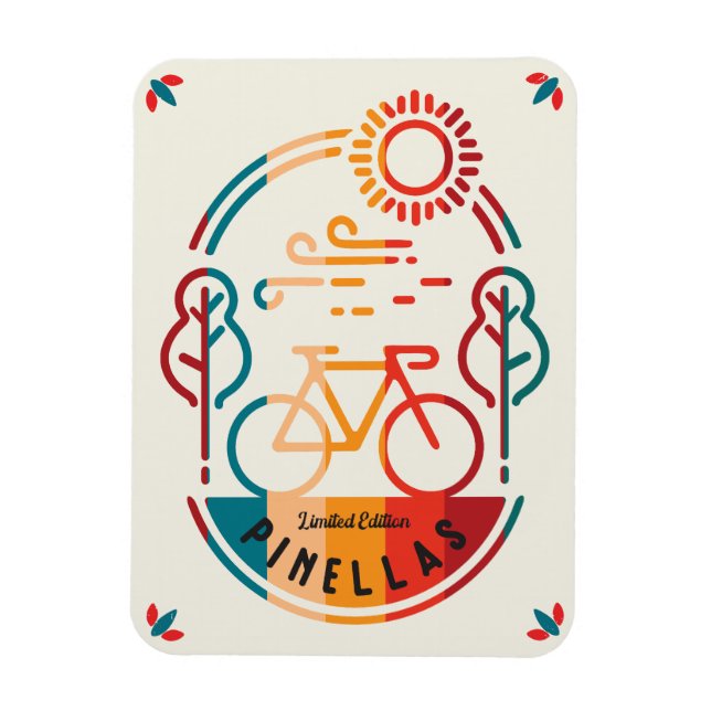 Retro Pinellas Bike Trail Magnet (Vertical)