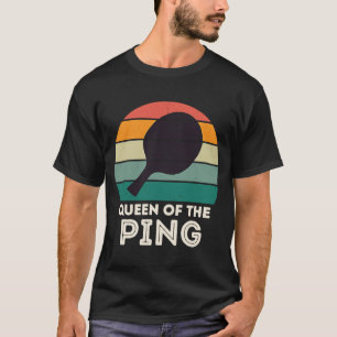 Retro Ping Pong Champion for Men QUEEN OF THE PIN T-Shirt