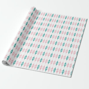 Retro pink and aqua marquis Wrapping Paper