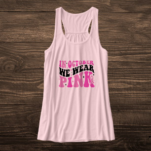 Retro Pink and Black Breast Cancer Awareness Tank Top