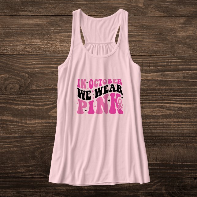Retro Pink and Black Breast Cancer Awareness Tank Top (Creator Uploaded)