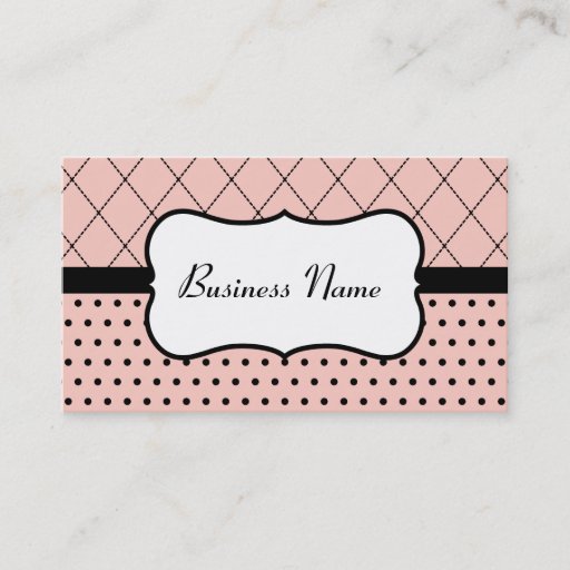 Customizable Retro Pink and Black Business Cards