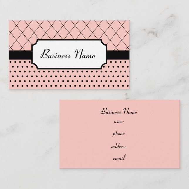 Retro Pink and Black Business Cards (Front/Back)