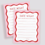 Retro Pink and Bridal Shower Red Date Night Ideas<br><div class="desc">Retro Pink and Bridal Shower Red Date Night Ideas Cards</div>