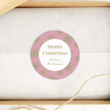 Retro Pink and Gold Floral Merry Christmas Party