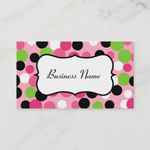 Retro Pink and Lime Business Cards