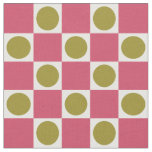 Retro Pink and Olive Circle Check Fabric