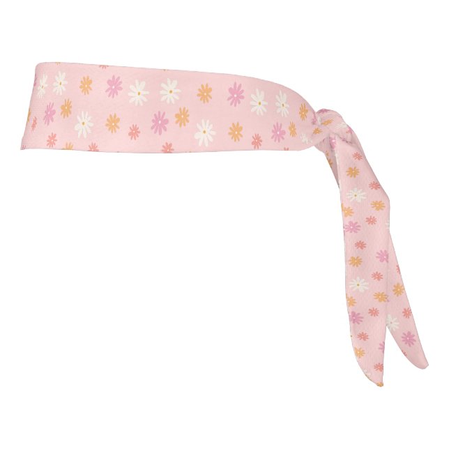Retro Pink and Orange Daisy Floral Headband (Rotate 90)