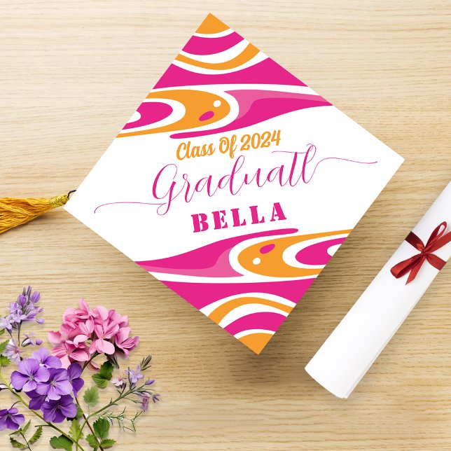 Retro Pink And Orange Tassel Topper (Creator Uploaded)