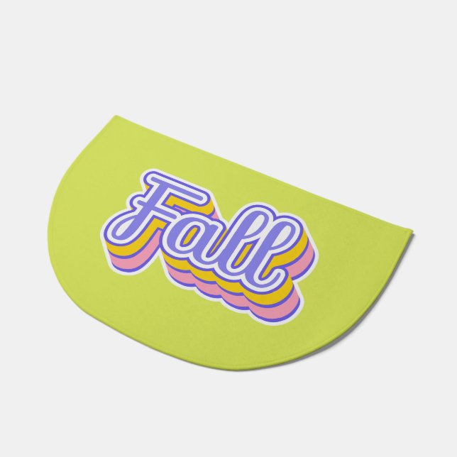 Retro Pink and Purple Fall Doormat (Angled)