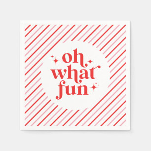 Retro Pink and Red Oh What Fun Napkins