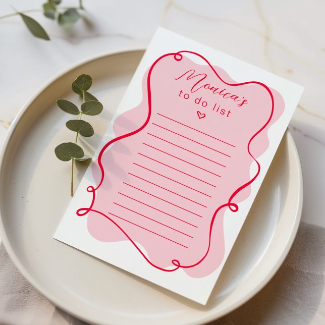 Retro pink and red wavy frame to do list post-it notes (Creator Uploaded)